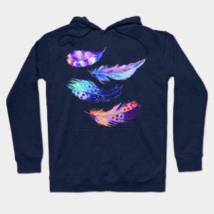 feathers watercolor hand drawn Hoodie